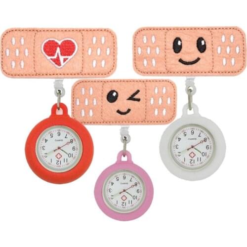 10pcs/lot Unisex Women Mens Nurse Doctor Cloth Soft Love Smile Elephant Embroidery Scalable Badge Reel FOB Pocket Gift Watches