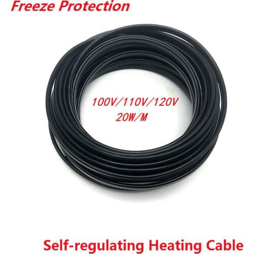 100V 110V 120V Self Regulating Heating Cable Water Pipe Freeze Protection 20W/m Defrost Snow Melting Wires