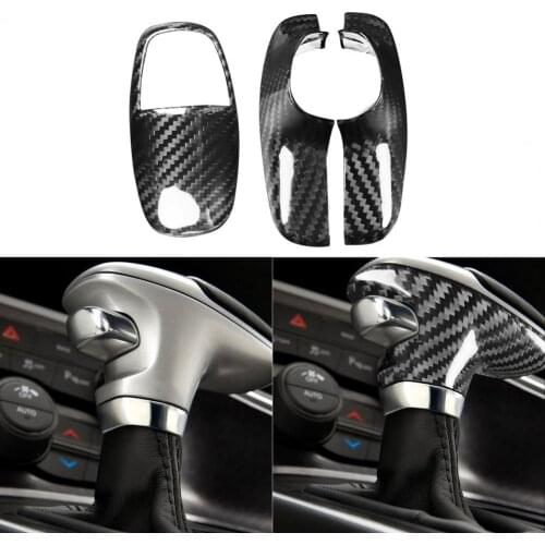 3Pcs Carbon Fiber Gear Shift Knob Button Sticker Cover Trim for Challenger 2015-2019 Left Drive Accessories