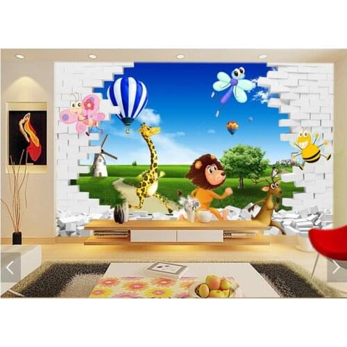 3d photo wallpaper custom 3d wall murals wallpaper Stereo scenery animal setting wall picture paper 3d Children room wallpaper