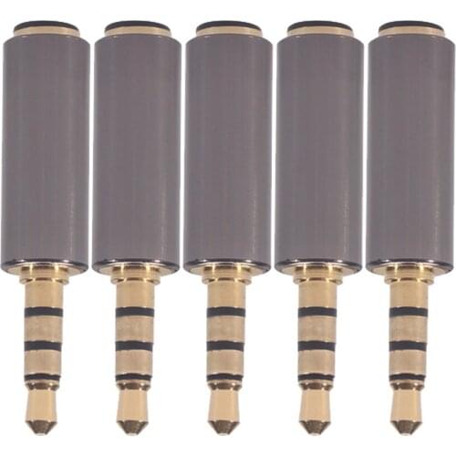 5 Pieces Mic Audio Jack Plug Connector Between Mobile Phone and Headphone Earphone