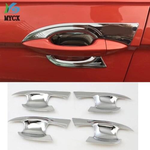 Car Accessories Exterior Decoration ABS Chrome Door Handle Bowl Cover Trim With For Volkswagen Tiguan L 2017-2019 Car Styling