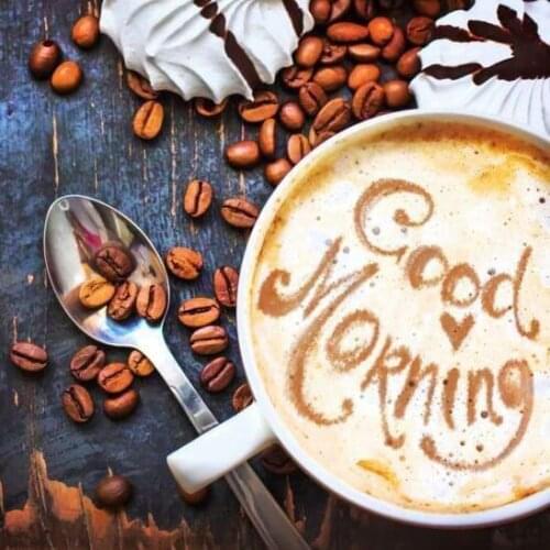 HJMGL 5D DIY Full Diamond Painting Coffee Word Rhinestones Embroidery Diamond Mosaic Art Gift Home Decor