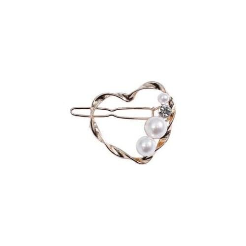 Free shipping 12pcs / lot fashion jewelry accessories metal pearl geometry circle triangle star heart hair pins