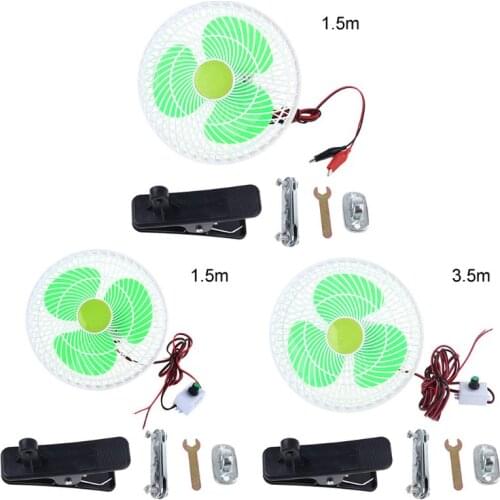 12V Oscillating Stepless Speed Air Cooling Electric Fan Swing Clip Fan for Car Vehicle Outdoor Home Camping Hiking