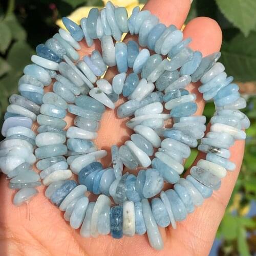 8-12mm Natural Aquamarines Stone Chips Beads For Jewelry Making Beadwork DIY Bracelet Necklace Accessories 15"Inches