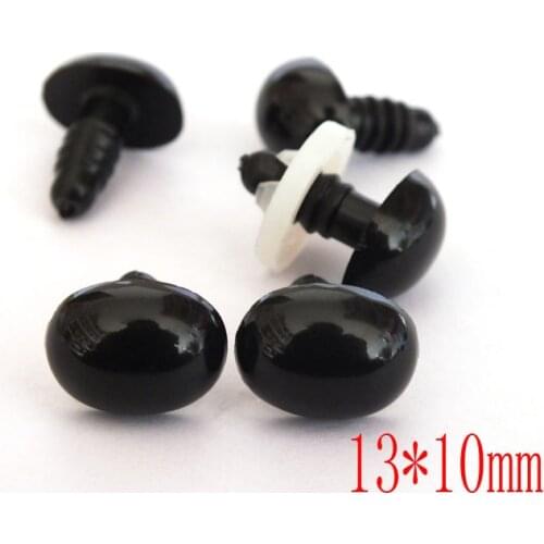 Fress ship!!! 13x10mmBlack Safety Eyes& Oval Nose for crochet doll-totally-50pcs