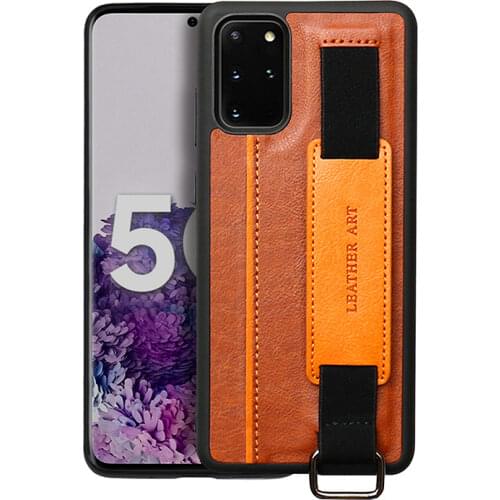 Suitable for Samsung S20 mobile phone Case, S21 A51 Note20 Business Simplicity Bracket wrist strap Leather Protective Shell
