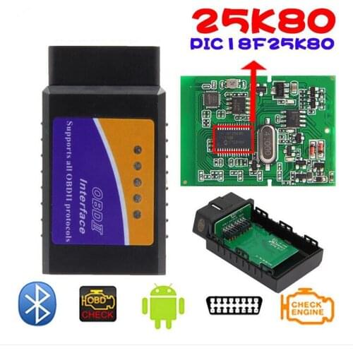 ELM327 25K80 OBDII V1.5 Bluetooth Code Reader MINI OBD2 ELM 327 USB Scan Tool HHOBD OBDSCAN Scanner
