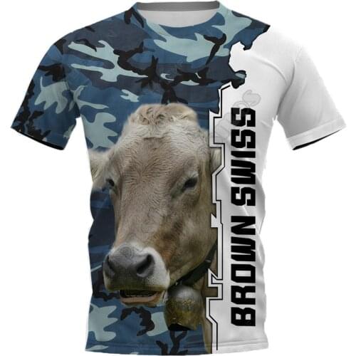 PLstar Cosmos Brown Swiss 3D Printed t-shirt Harajuku Streetwear T shirts Funny Animal Men For Women Short Sleeve 01