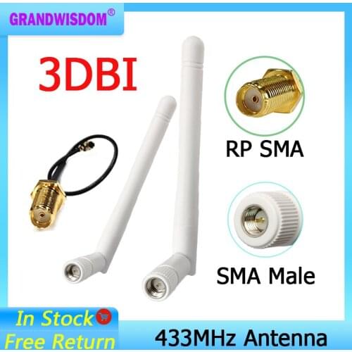 433Mhz Antenna 3dbi SMA Male Connector 433 MHz Directional Antena Rubber Aerial Wireless Repeater Lorawan antenne