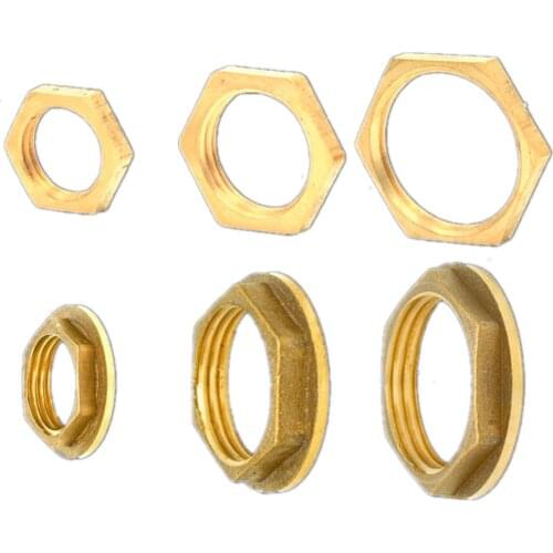 5pcs Brass Hex Lock Nuts Pipe Fitting 1/8" 1/4" 3/8" 1/2" 3/4" 1" BSP Female Thread Hexagonal shank Flange cap