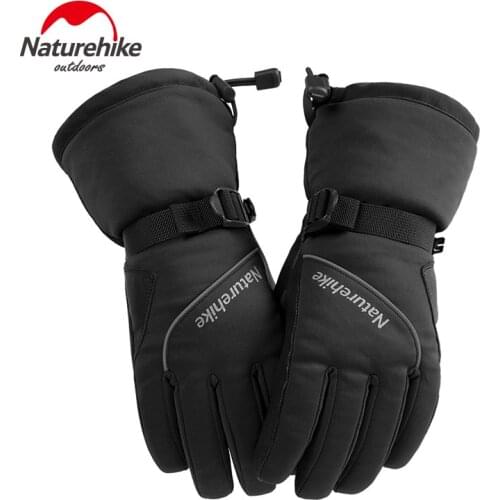 Naturehike Winter Skiing Gloves Warm Waterproof Winter Velvet Thick Outdoor Sports Gloves Windproof Hiking Cycling 6 Colors