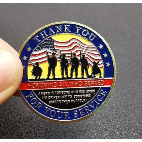 US Honoring All Who Served Commemorative Coin Proud Of You Veterans Gold Plated Eagle Coins Souvenir Gifts