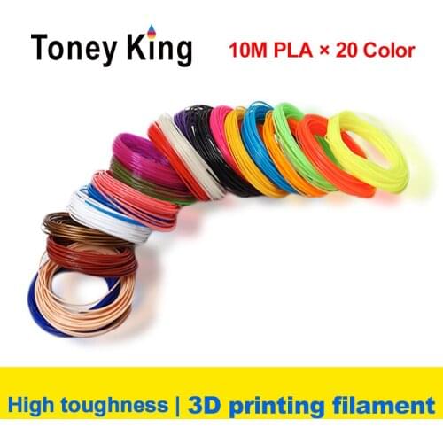 Toney King 20Color*10m 200m 3D Pen Special 1.75mm PLA Filament 3D Printing Material 3D Printer Refills Modeling Stereoscopic