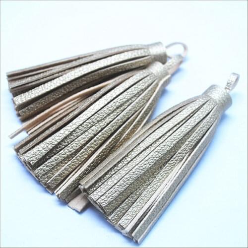 5pcs geniune leather tassels pendants size 8cm length jewelry accessories jewelry finding jewelry components for keychains
