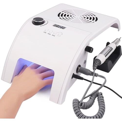 80W White Nail Dust Collector Nail Suction Fan Nail Dust Vacuum Cleaner Machine with 1 Dust Collecting Bag Salon Tools