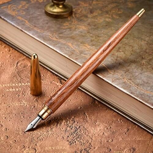 High quality vintage wood fountain pen luxury antique pens for writing school office drawing