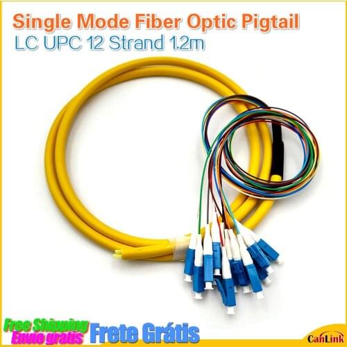 SM LC UPC 12 Strand 9/125 Fiber Optic Pigtail 1.2m LC/UPC Single Mode,12 fiber pigtail 1-3 Meters 20/10/5/1pcs Lot