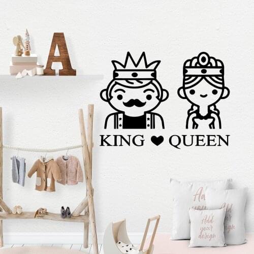 Modern king queen Home Decor Wall Stickers For Living Room Kids Room Wall Art Sticker Murals