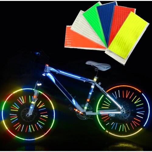 Bike Stickers Decals Reflective Stickers Strip Bicycle Reflective Tape Sticker Bicycle Wheel Bike Bicycle Accessories