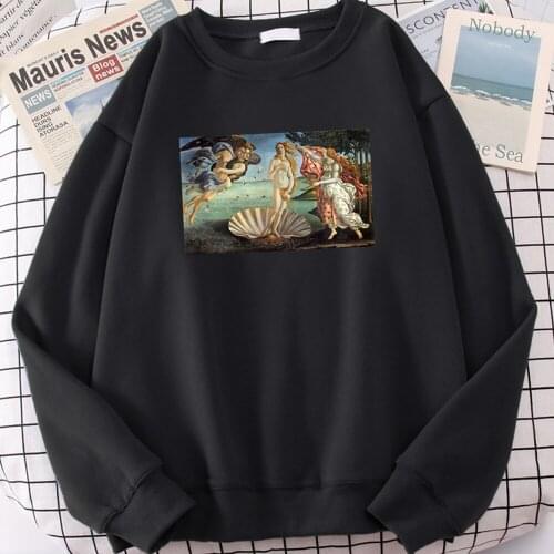 The Birth of Venus by Sandro Botticelli Hoodies O Neck High Quality Man Sweatshirt Crewneck Manga Punk Style Hooded Top Mens