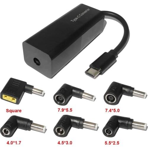 Universal Laptop DC Jack Power Supply Adapter Connector USB Type C Male Plug Converter for Macbook Lenovo Asus Laptop Notebooks