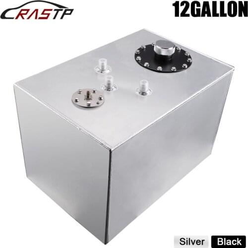 RASTP-Universal 12Gallon 48L Aluminum Silver Or Black Race Drift Fuel Cell Tank Fuel Surge Tank RS-OCC051