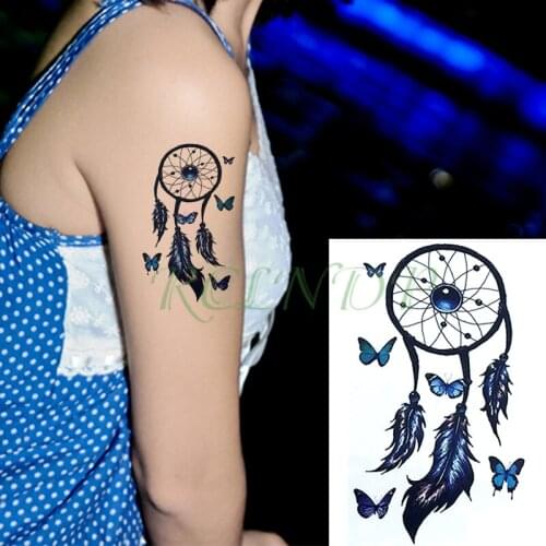 Waterproof Temporary Tattoo Sticker color Dreamcatcher feather butterfly Style Fake Tatto Flash body art Tatoo For Men Women