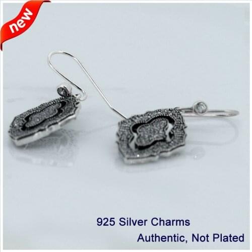 CKK 925 Sterling Silver Floral Pendant Sparkling lace Drop Earrings For Women Original Jewelry DIY Making