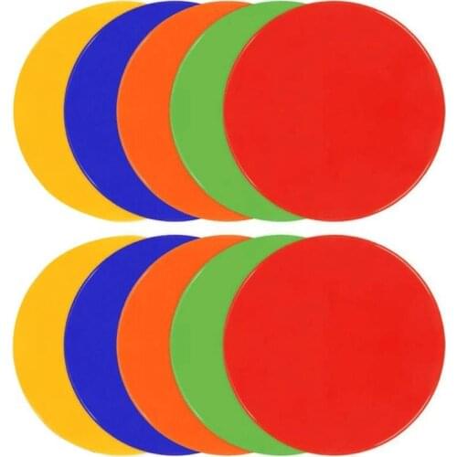 10 Pcs 9 Inch Non Slip Rubber Floor Dots Agility Markers Flat Cones For Soccer Football Sports Speed Agility Training