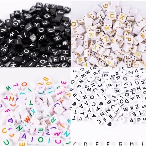 1900pcs 4*9mm Rectangle Geometry Shape Acrylic Letter Beads 4 Colors Plastic Alphabet Bracelet Lucite Loose Spacer Beading
