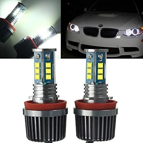 2x H8 120W CREE Chips LED Halo Halo Ring Bulbs 6500K Angel Eyes DRL Fog Canbus No Error for BMW E60 E61 E70 E87 E90 E92 E93 X5