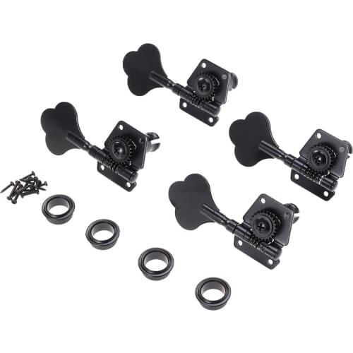 4pcs Electric Bass Tuner Peg Black Guitar Open Gear Tuning Pegs Machine Heads for Precison Jazz Bass Guitar Replacement