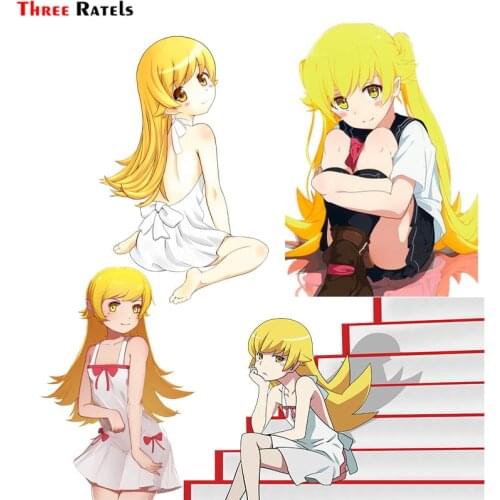 Three Ratels FC988 Anime Monogatari Oshino Shinobu Funny Cute Gril Stickers School Laptop Car Decal With Vinyl&waterprof