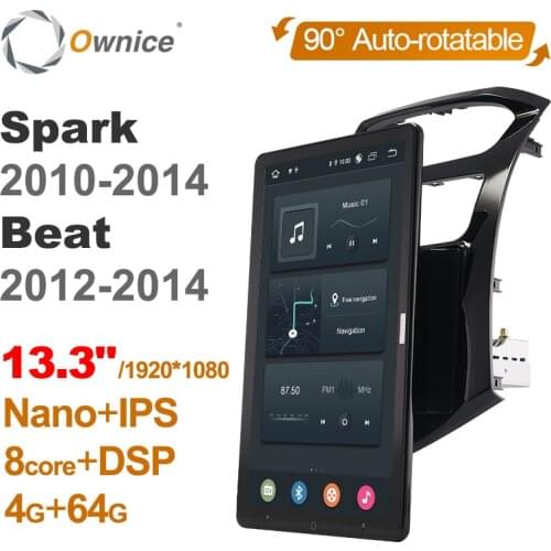 Android 10.0 Ownice Car Radio 1din for Chevrolet Spark 2010-2014 Beat 2012 - 2014 Car Auto Audio Video HDMI 13.3 Inch 1920*1080