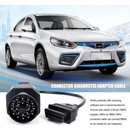 Car OBD2 16 Pin To 20 Pin Connector Diagnostic Adapter Cable For BMW E36 E46 E38 E39 E53 X5 Z3 Auto Interior Accessories