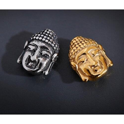 Stainless Steel Beads Buddha Head Spacer Bead Charms For DIY Craft Beads For Bracelets Accessories For Jewelry Handmade Making