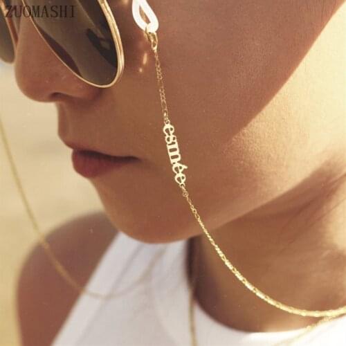 Gold Glasses Chain Personalized Name Eyeglasses Chain Sunglasses Chain Bohemian Face Mask Chain Gold Necklace Festival Jewelry
