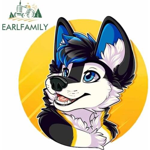 EARLFAMILY 13cm x 12.5cm for Rags Wolfsky Furry Motorcycle Decal Car Bumper Window Stickers DIY Occlusion Scratch Decoration