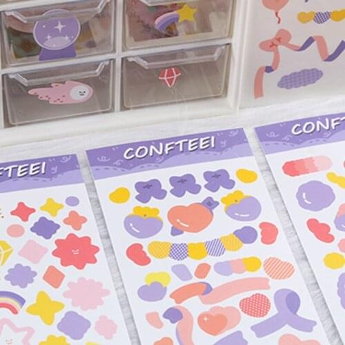 F3MA Lovely Cartoon Caterpillars Stickers Kit Self-adhesive Stars Rainbow Sticker Set Ideal for Scrapbooking Diary Planner