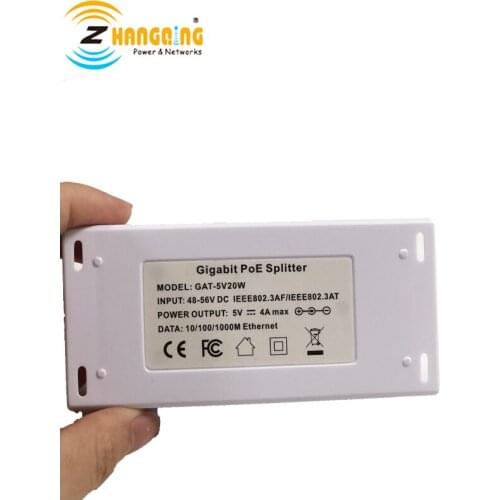 GAT-5V20W Gigabit Active PoE Splitter/Converter 5V20W with Shielded RJ45 2.1x5.5mm connector Output for 5 volt device