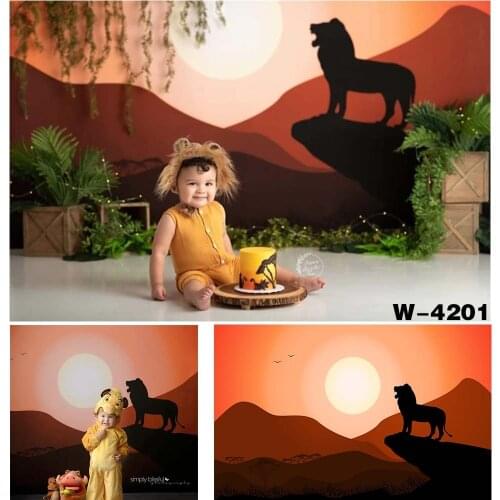 HUAYI Photography Backdrop Newborns Baby Birthday Photo Booth Background Lion King Jungle Studio Portraits Photocalls Props