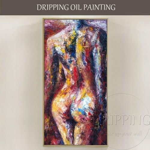 Skilled Artist Hand-painted High Quality Naked Women Portrait Oil Painting on Canvas Naked Woman Sexy Body Textured Oil Painting
