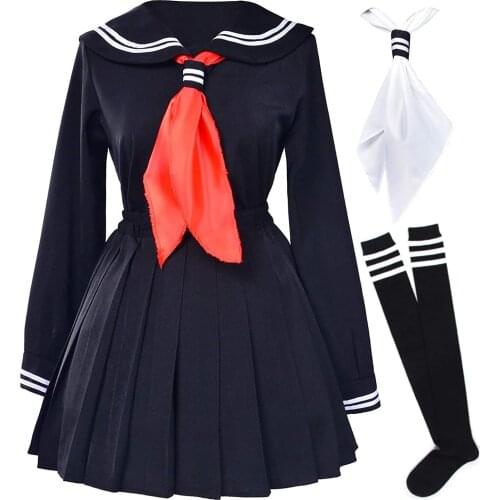 Classic Japanese School Girls Sailor Dress Shirts Uniform Anime Cosplay Costumes with Socks Set