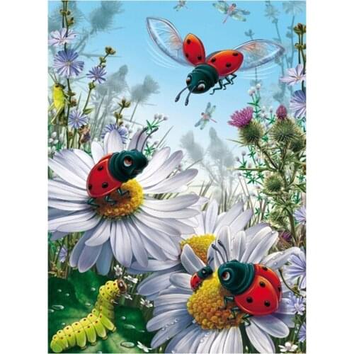 Square Diamond Embroidery Cartoon Rhinestone Cross Stitch Full Round Diamond Painting Insect Picture Diamond Mosaic Hobby Decor