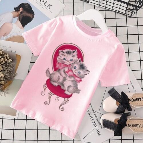 Summer New 2020 Baby Girl Clothes Cartoon Story Cat Joker Casual Harajuku Tshirt Kids Fashion T-shirt Boys Funny Kawaii Print 3