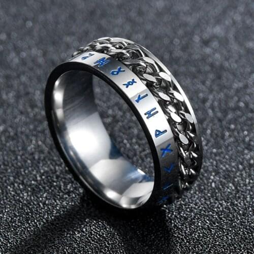 Fashion Luxury Stainless Steel Spinner Link Chain Ring Cool Stainless Steel Rings For Men Women Jewelry Party Gift