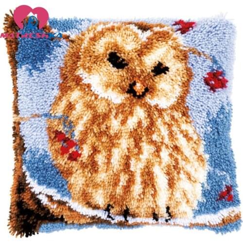 Latch hook kits owl cross-stitch pillow embroidery carpet do it yourself embroidery pillow Foamiran for crafts home decor