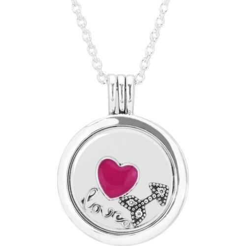 Floating Locket Medium Necklace With Petites 925 Sterling Silver Jewelry Elegant Necklace For Woman Fashion Jewelry